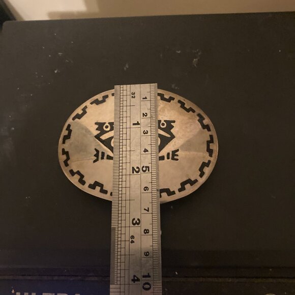 Vintage Sterling Silver Mexico Artist Hand Made Belt Buckle unisex - Picture 4 of 7